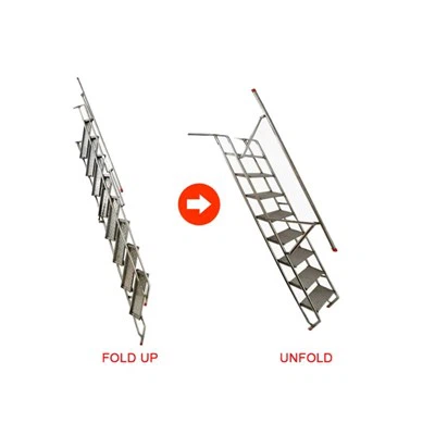 Escaleras plegables plegables contra la pared