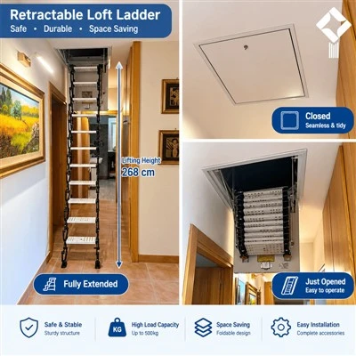 Escalera telescópica para ático de aleación de titanio y magnesio